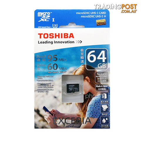 Toshiba 64GB Exceria MicroSDXC UHS-I 95MB/s (SD-C064GR7VW060A)