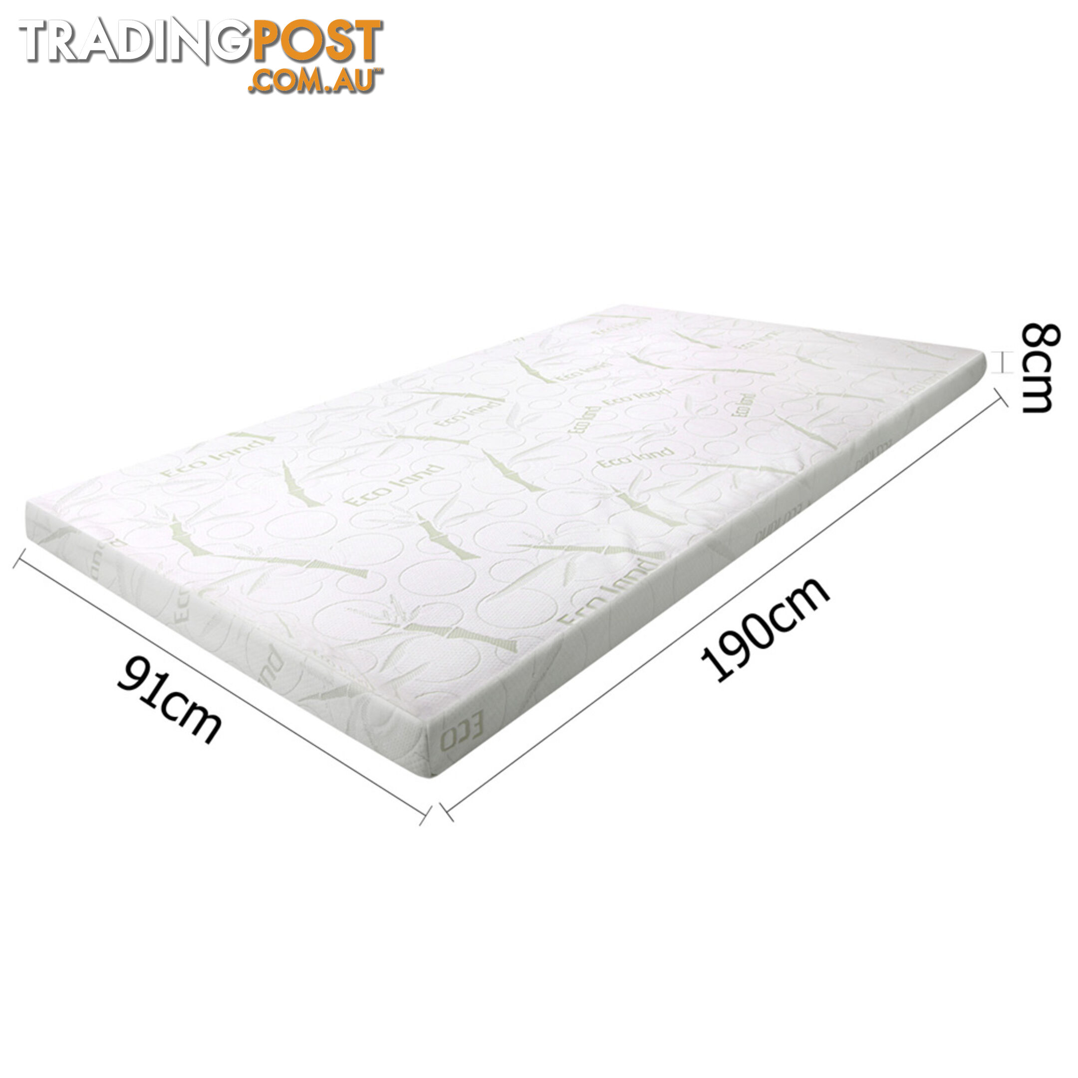 8cm Cool Gel Memory Foam Mattress Topper Eco-Friendly Bamboo Fabric Cover Single