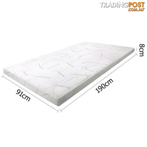 8cm Cool Gel Memory Foam Mattress Topper Eco-Friendly Bamboo Fabric Cover Single