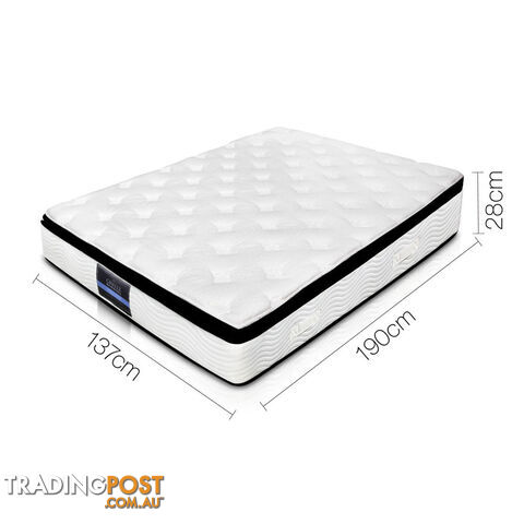 Luxury Mattress 28cm Natural Latex Pillow Top 5 Zone Pocket Spring Bed Double - photo 2 of 11