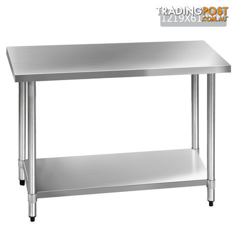 Commercial Stainless Steel Kitchen Work Bench Food Preparation Table Top 1219mm