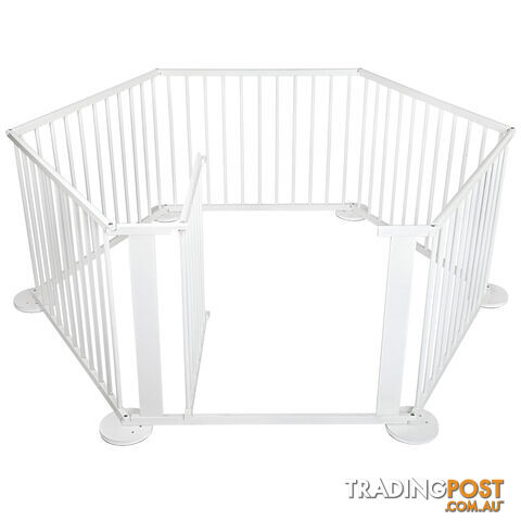 6 Sides Baby Natural White Wooden Playpen