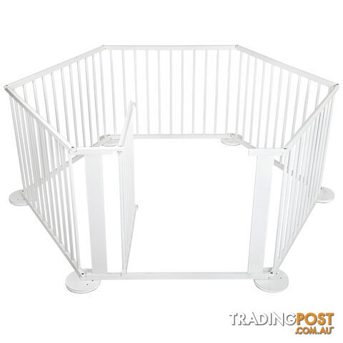 6 Sides Baby Natural White Wooden Playpen