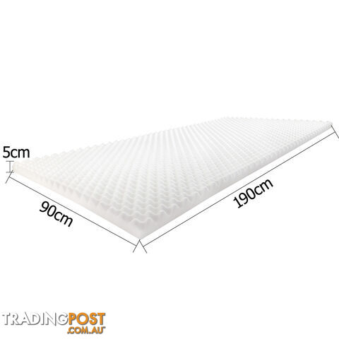 Premium 5cm Egg Crate Mattress Topper Anti-bacterial Underlay Protector Single