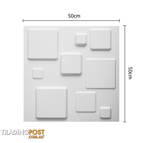 12 Pcs 3D Square Design Wall Panel