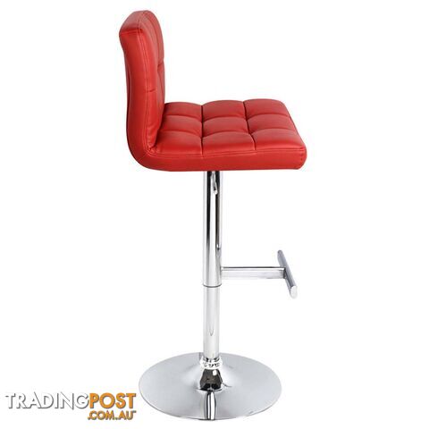 2 x PU Leather Gas Lift Bar Stool Kitchen Office Pub Barstool Swivel Chair Red