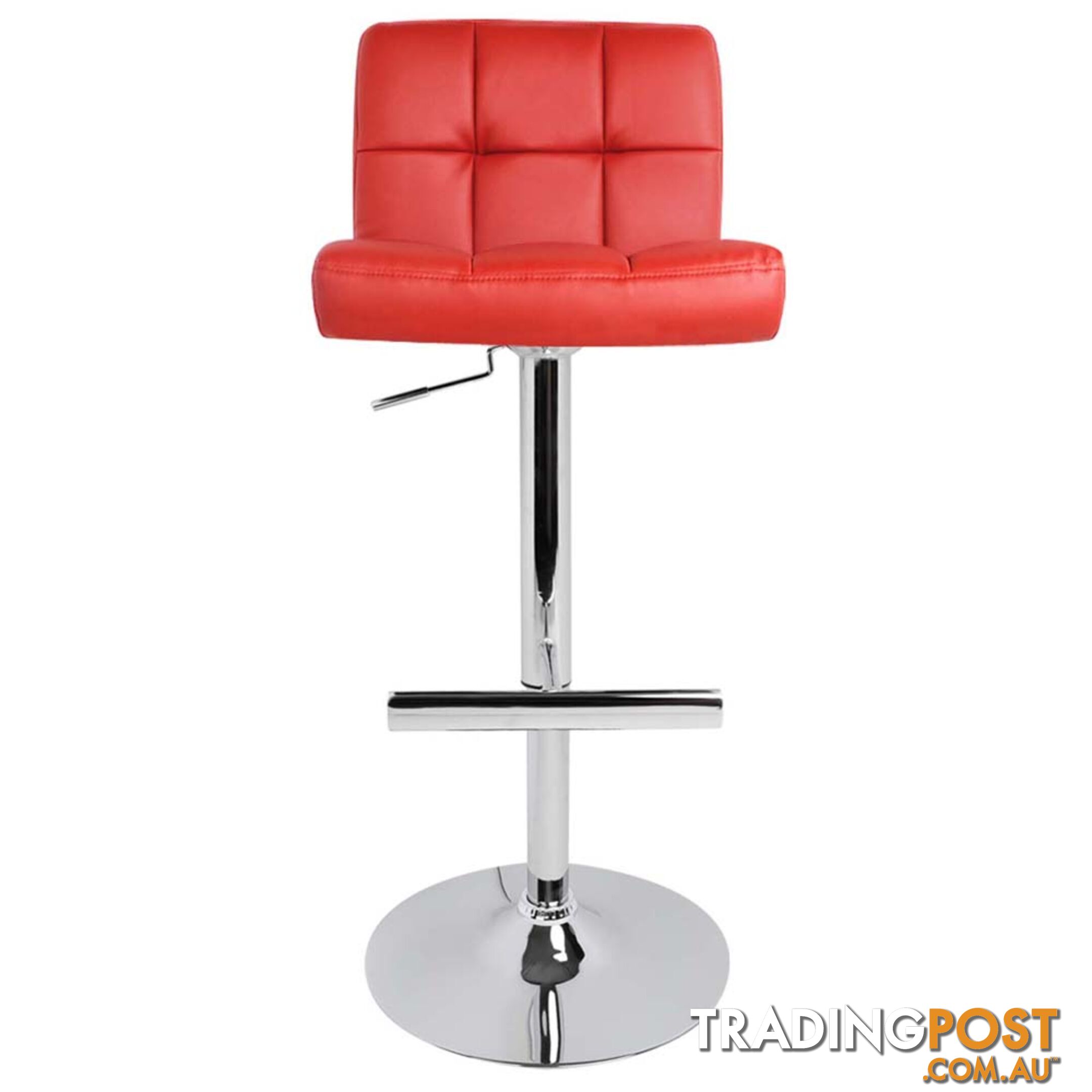 2 x PU Leather Gas Lift Bar Stool Kitchen Office Pub Barstool Swivel Chair Red