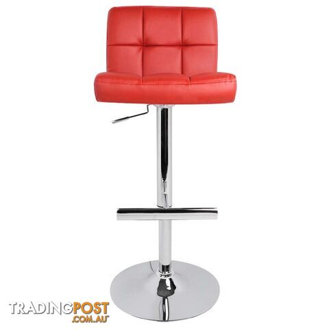 2 x PU Leather Gas Lift Bar Stool Kitchen Office Pub Barstool Swivel Chair Red