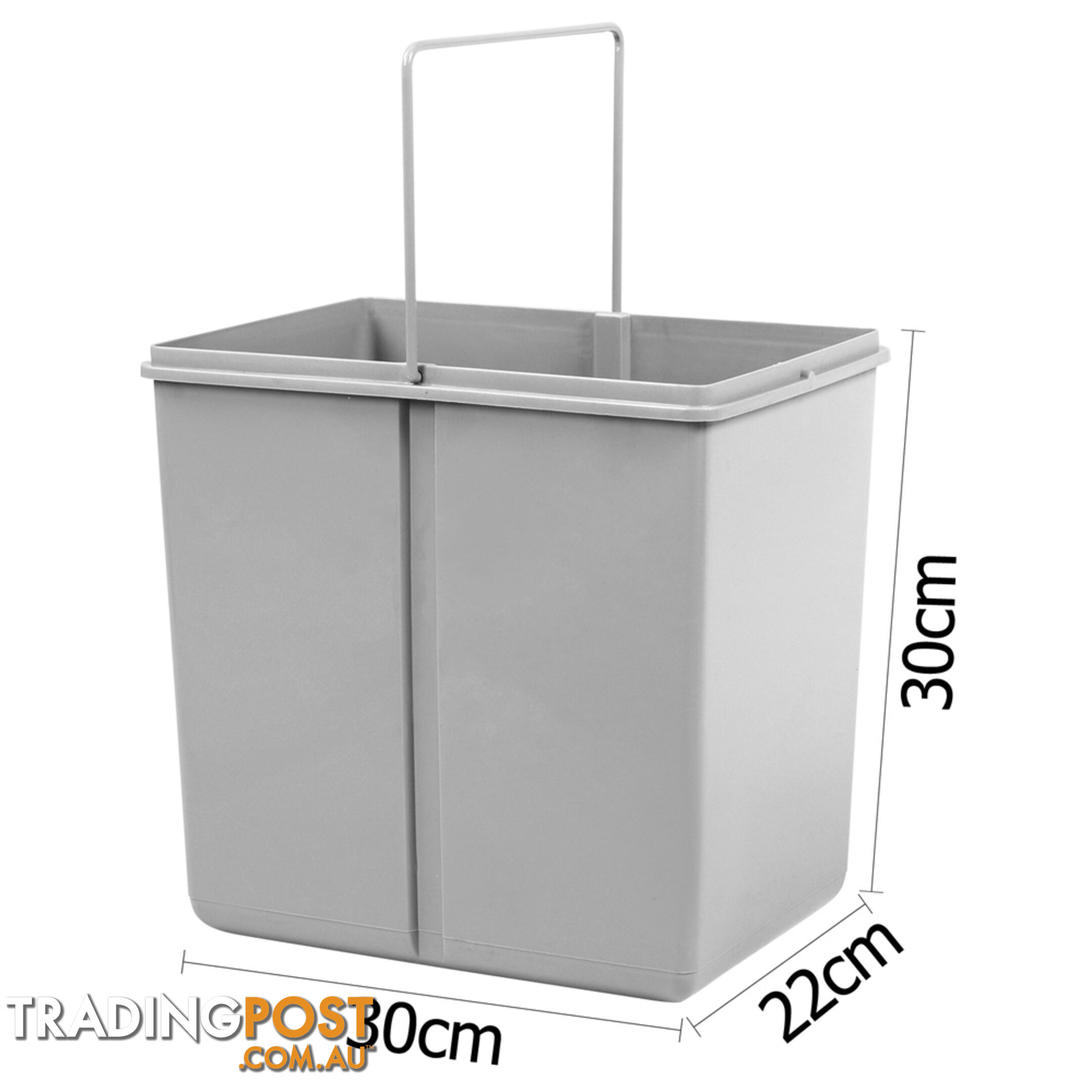 Double Duel Slide Garbage Twin Pull Out Rubbish Bin Waste Basket 2 x 15L