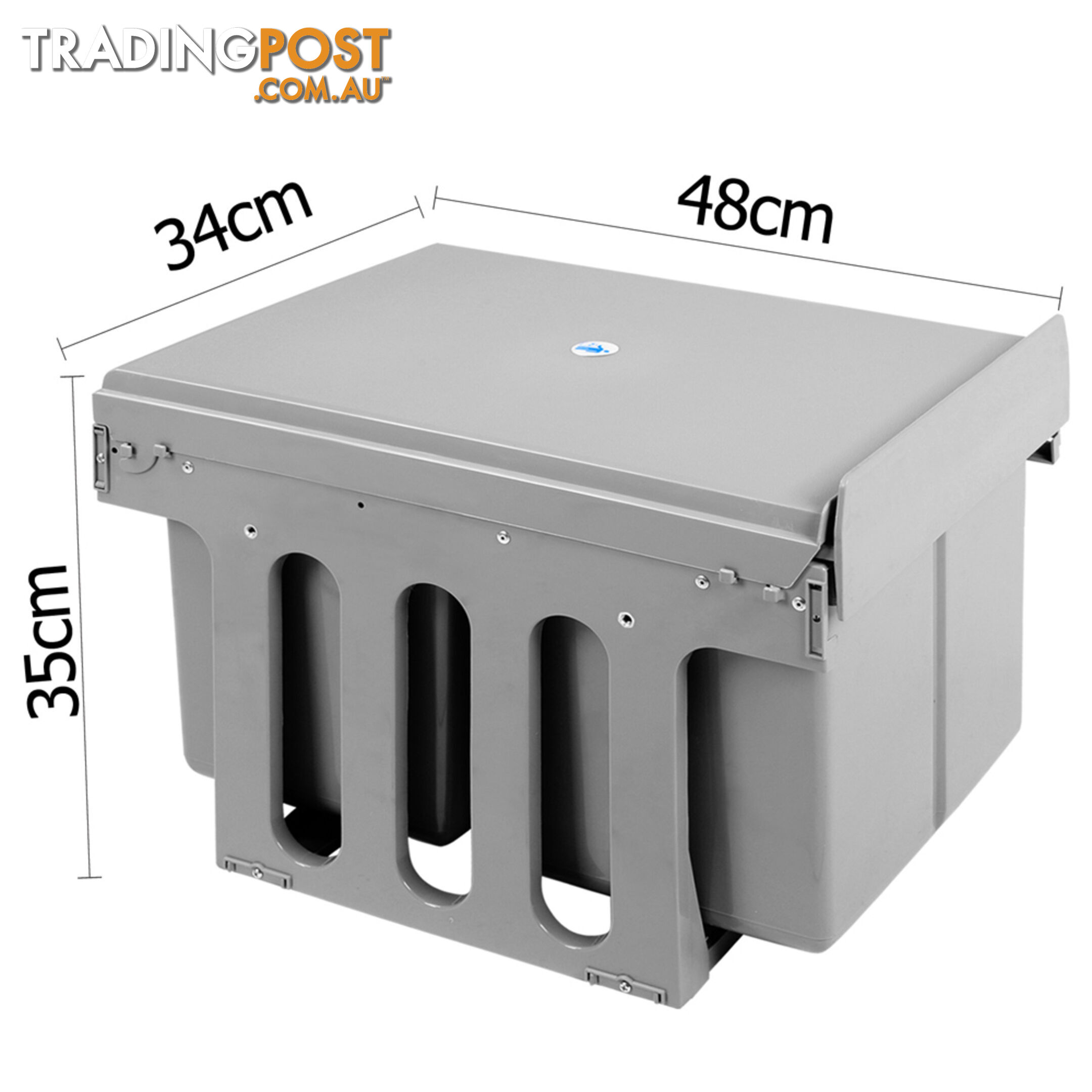 Double Duel Slide Garbage Twin Pull Out Rubbish Bin Waste Basket 2 x 15L