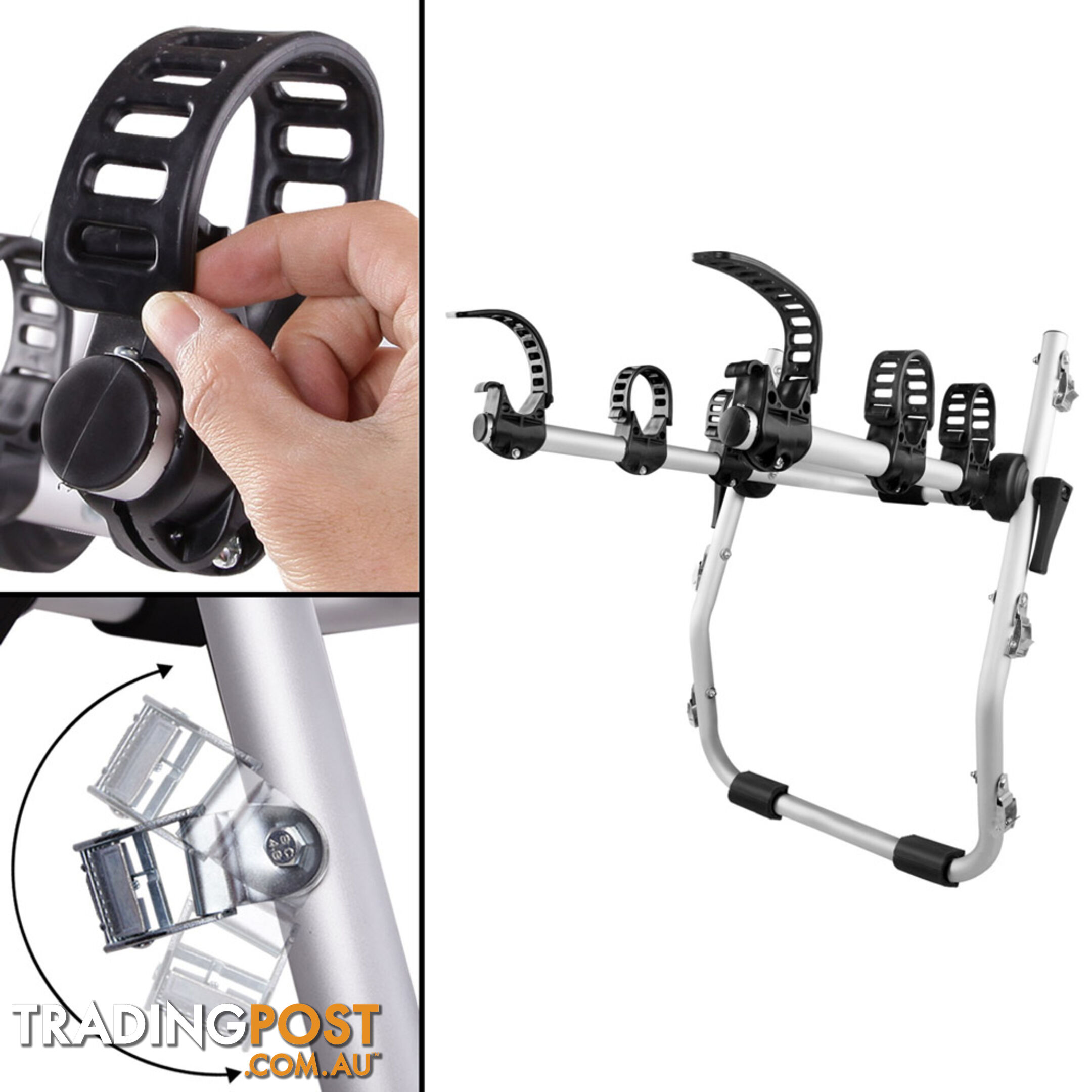 Foldable Aluminium Strap-On 3 Bicycle Bike Rack Carrier