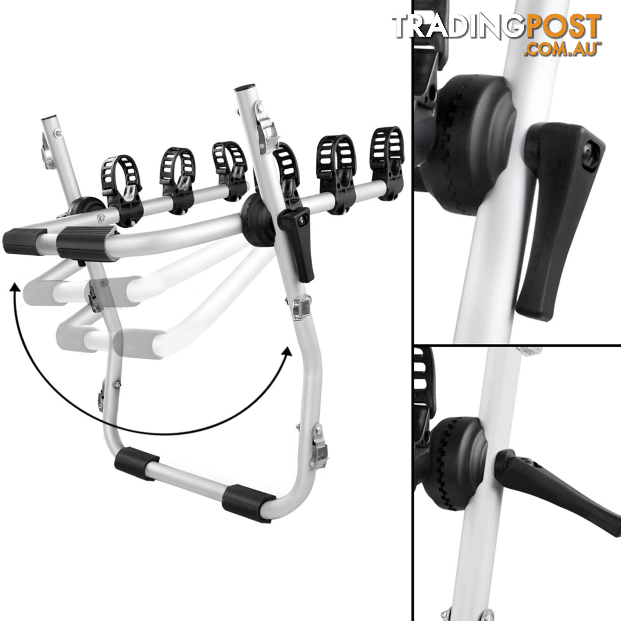 Foldable Aluminium Strap-On 3 Bicycle Bike Rack Carrier