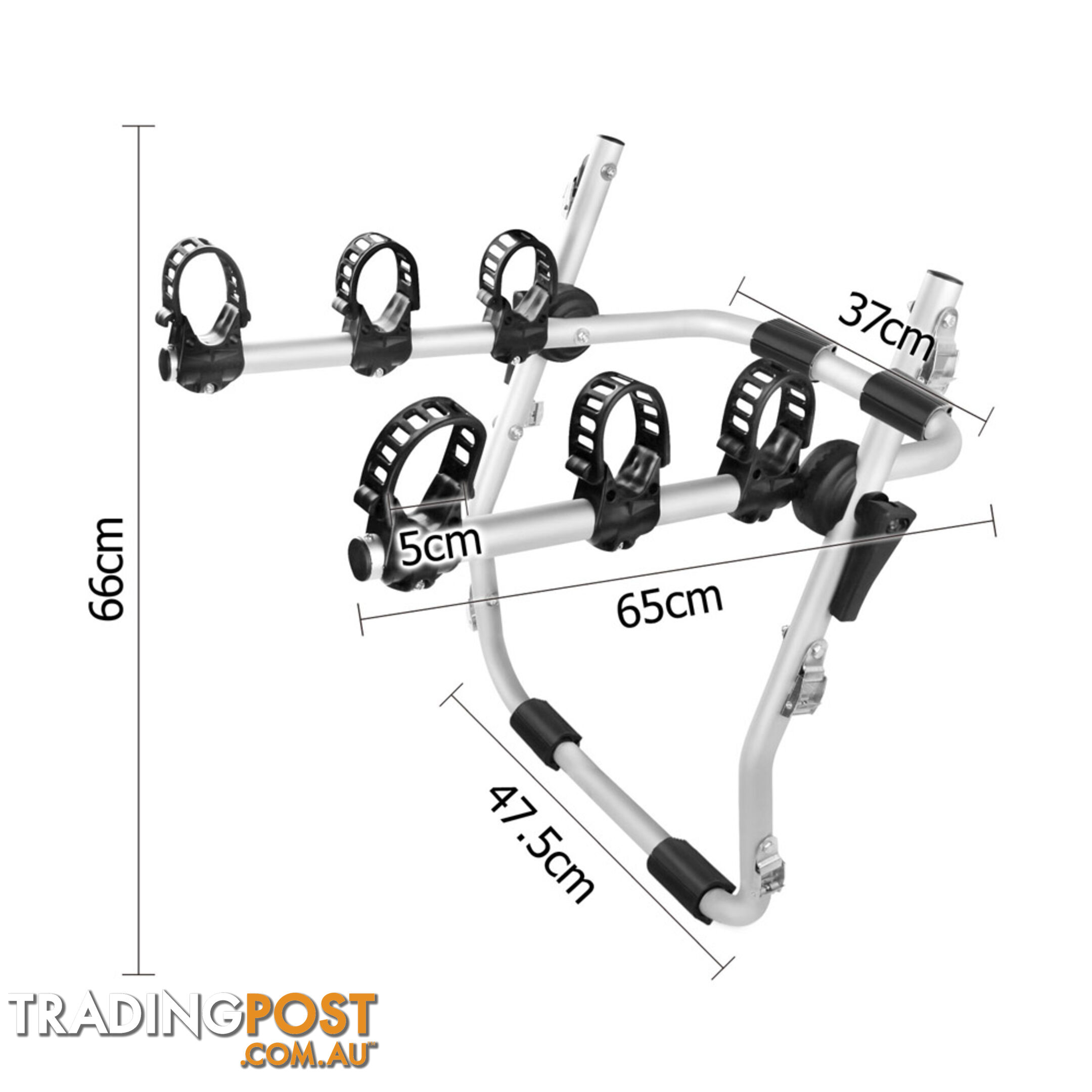 Foldable Aluminium Strap-On 3 Bicycle Bike Rack Carrier