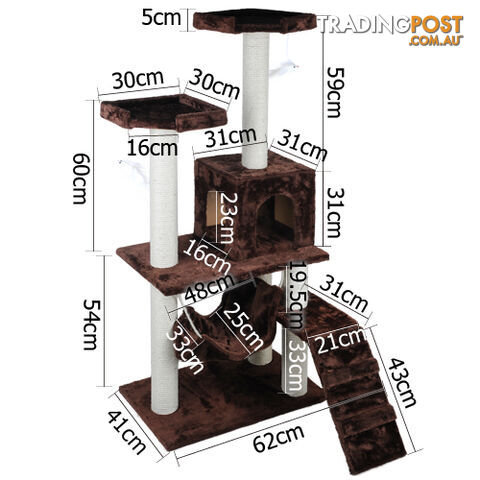 150cm Cat Scratching Poles Pet Post Furniture Tree Gym House Climber Condo Brown