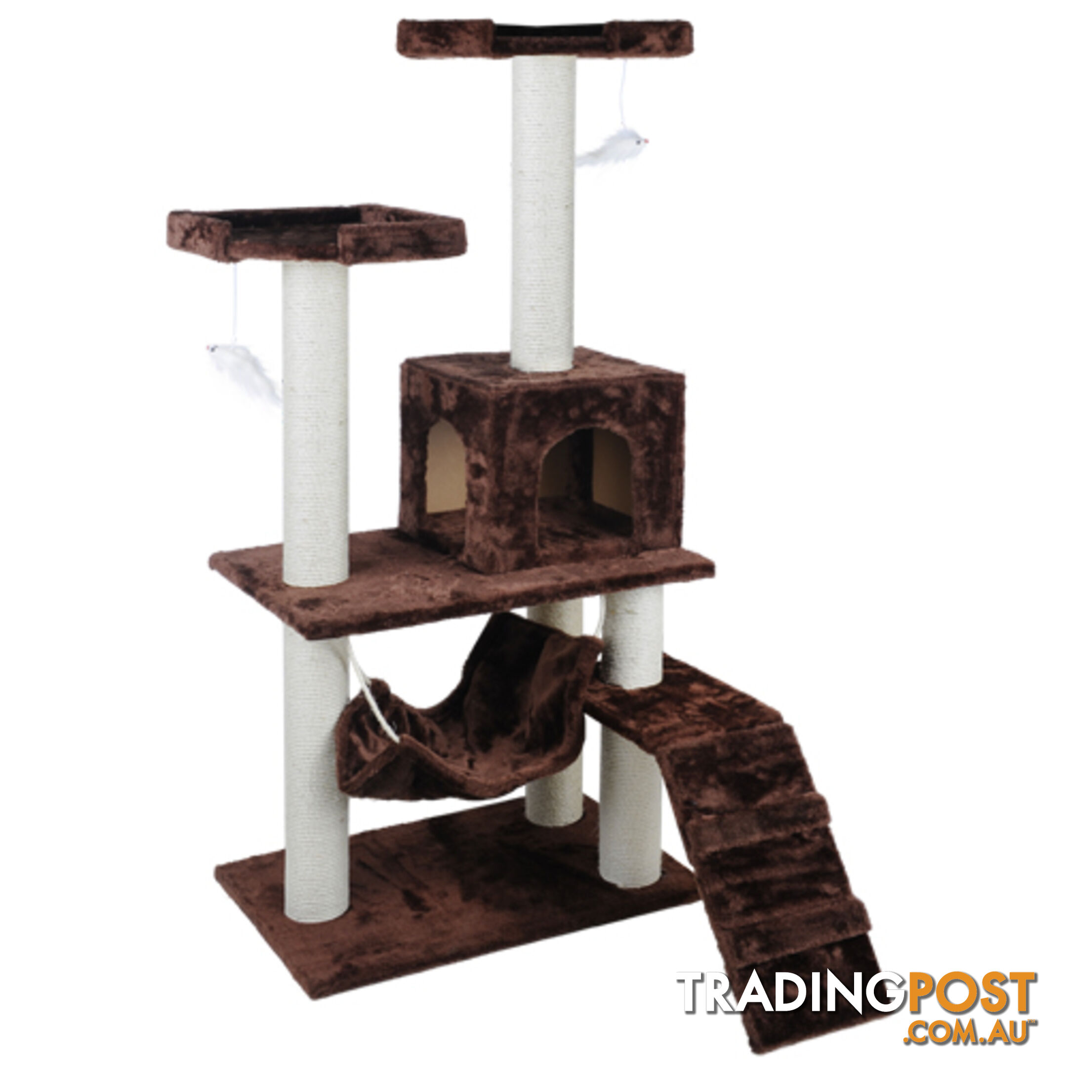 150cm Cat Scratching Poles Pet Post Furniture Tree Gym House Climber Condo Brown