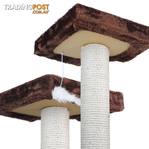 150cm Cat Scratching Poles Pet Post Furniture Tree Gym House Climber Condo Brown