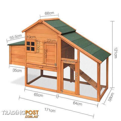 Wooden Pet Hutch with Nesting Box