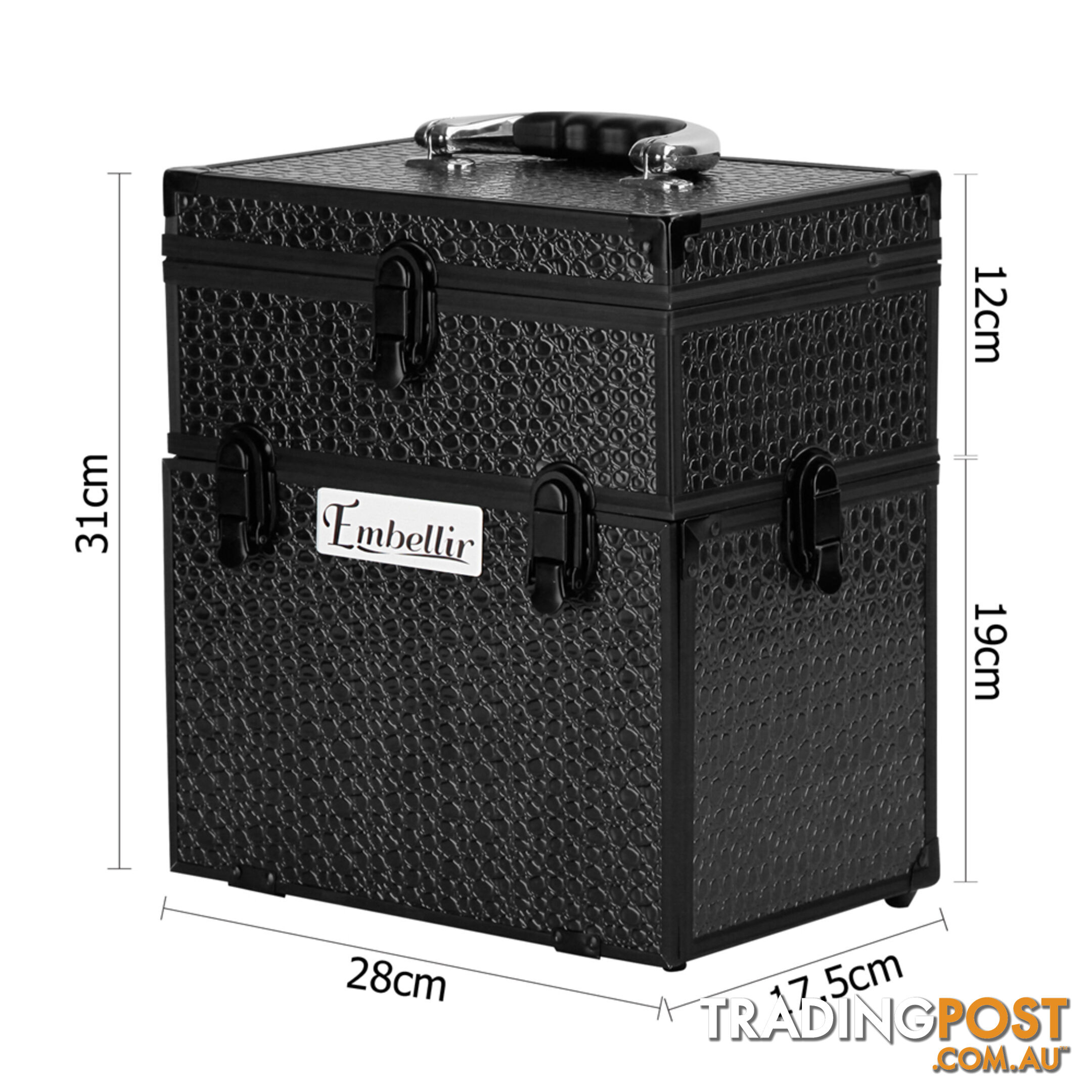 Professional Cosmetic Beauty Makeup Case Portable Travel Carry Box Black