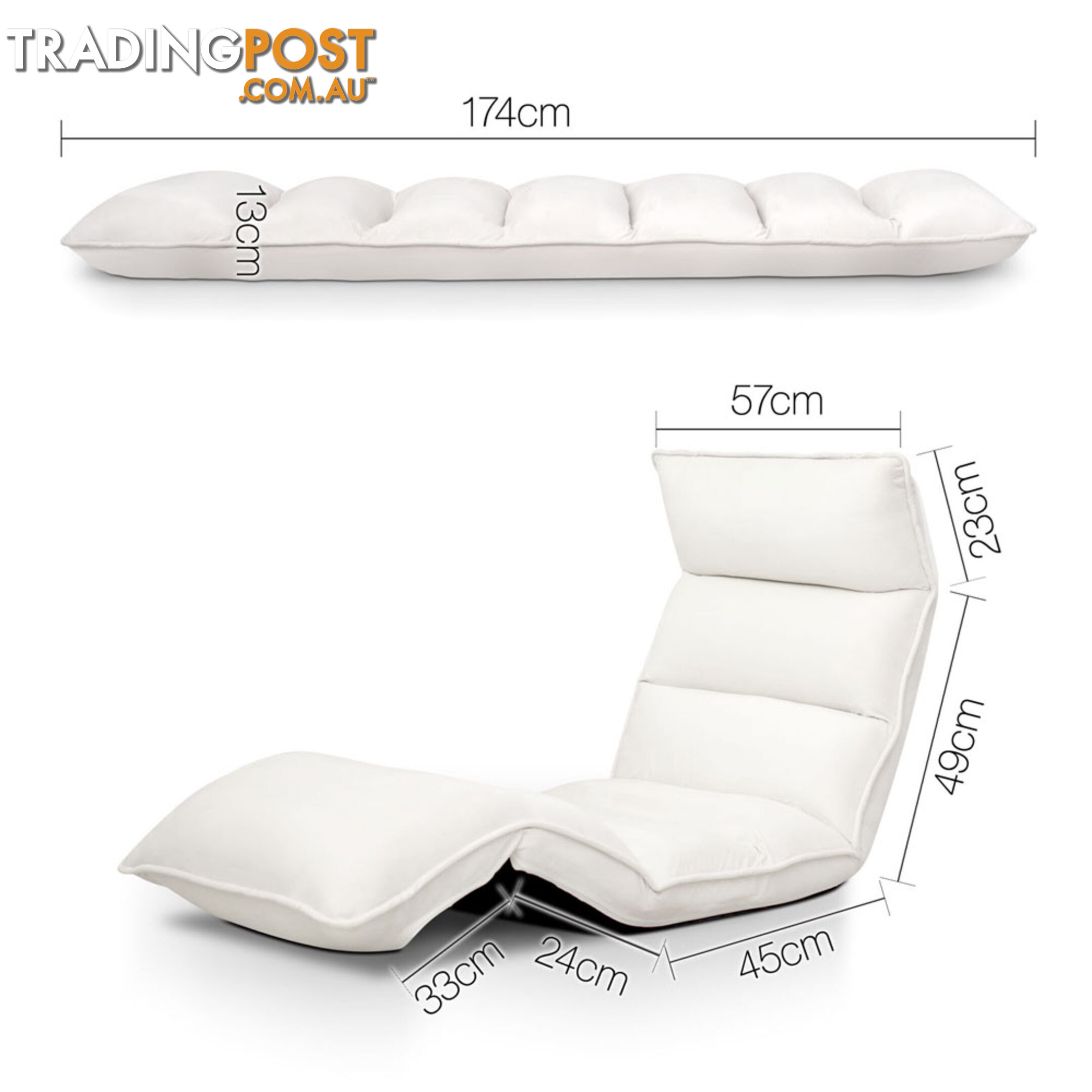 Lounge Sofa Chair - 375 Adjustable Angles _ Ivory