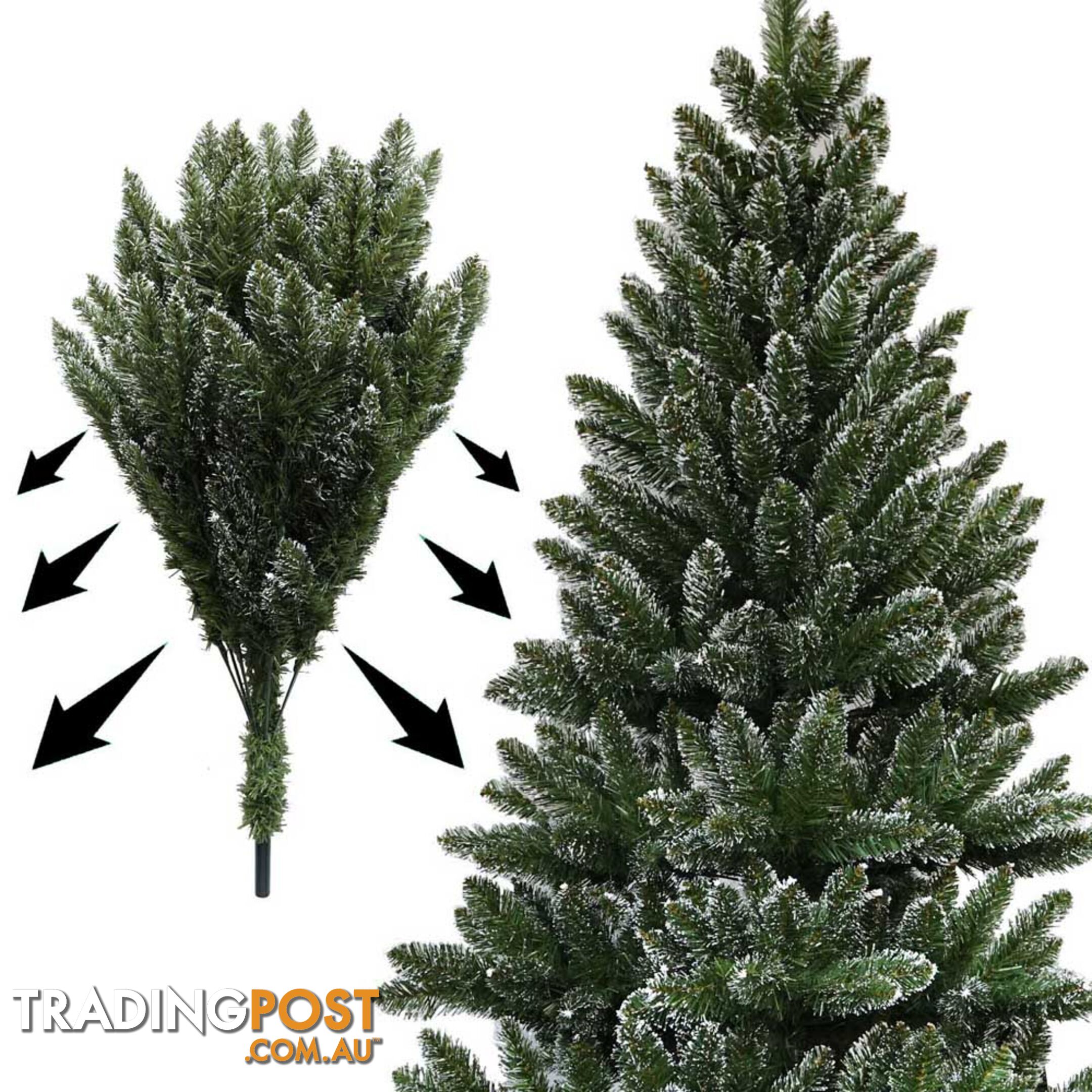 7FT Premium Snowy Christmas Tree 210cm Xmas Home Decoration Steel Base Green