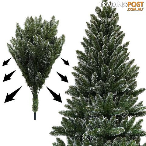 7FT Premium Snowy Christmas Tree 210cm Xmas Home Decoration Steel Base Green