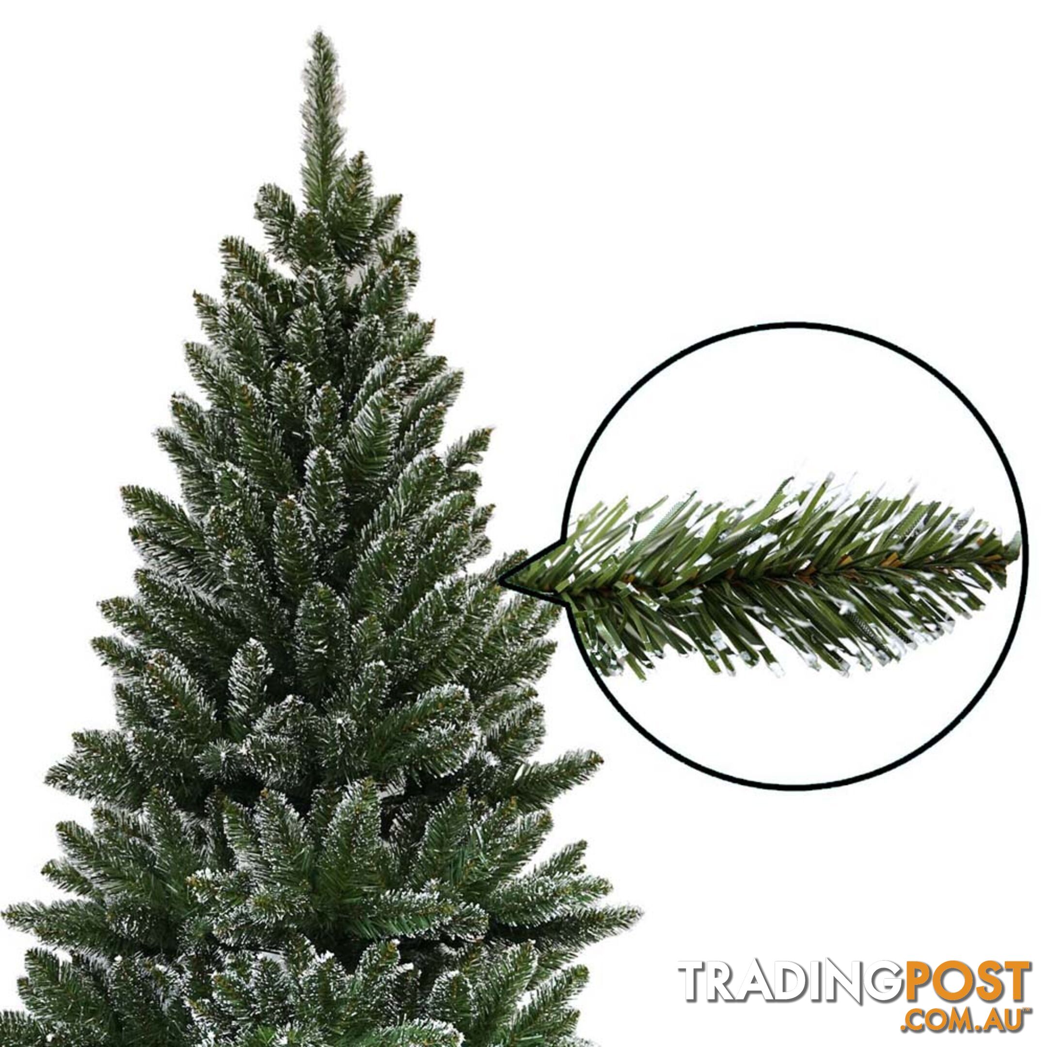 7FT Premium Snowy Christmas Tree 210cm Xmas Home Decoration Steel Base Green