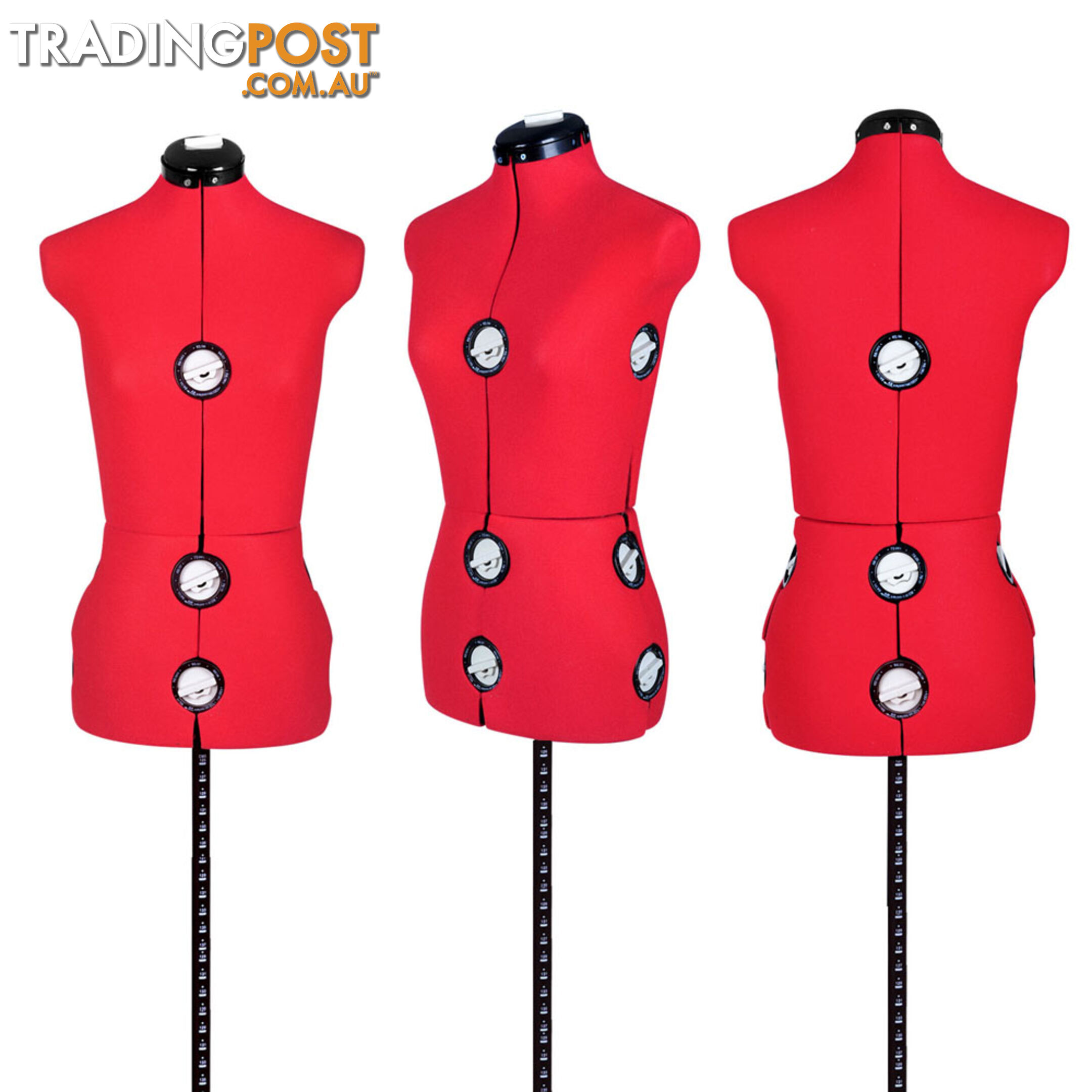 Size 8 - 14 Adjustable Dressmaking Female Mannequin Tailor Cloth Display Red