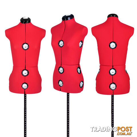 Size 8 - 14 Adjustable Dressmaking Female Mannequin Tailor Cloth Display Red