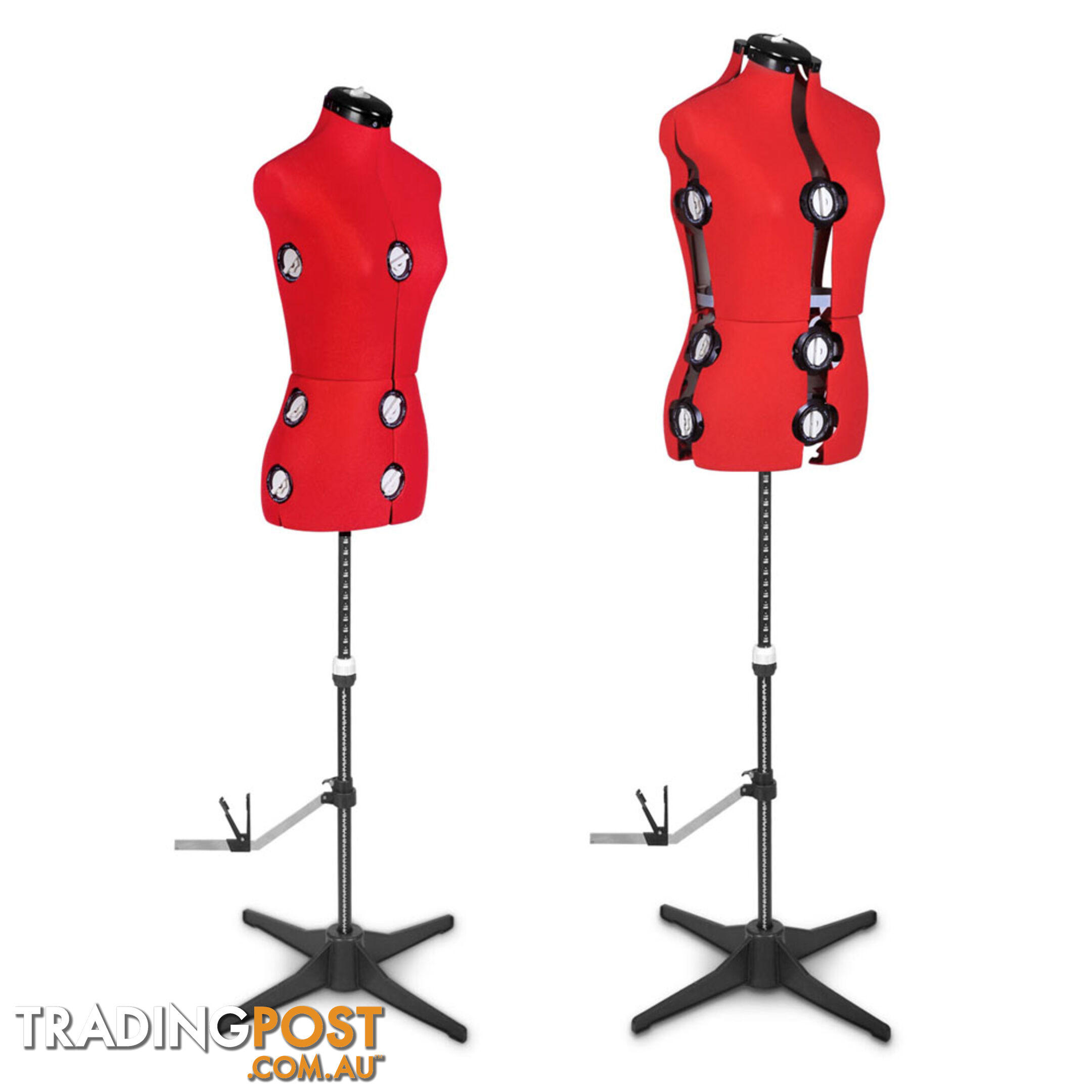 Size 8 - 14 Adjustable Dressmaking Female Mannequin Tailor Cloth Display Red