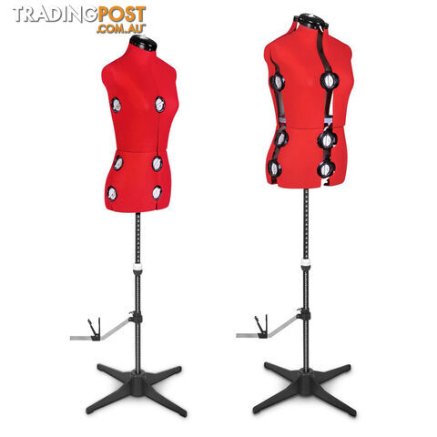 Size 8 - 14 Adjustable Dressmaking Female Mannequin Tailor Cloth Display Red