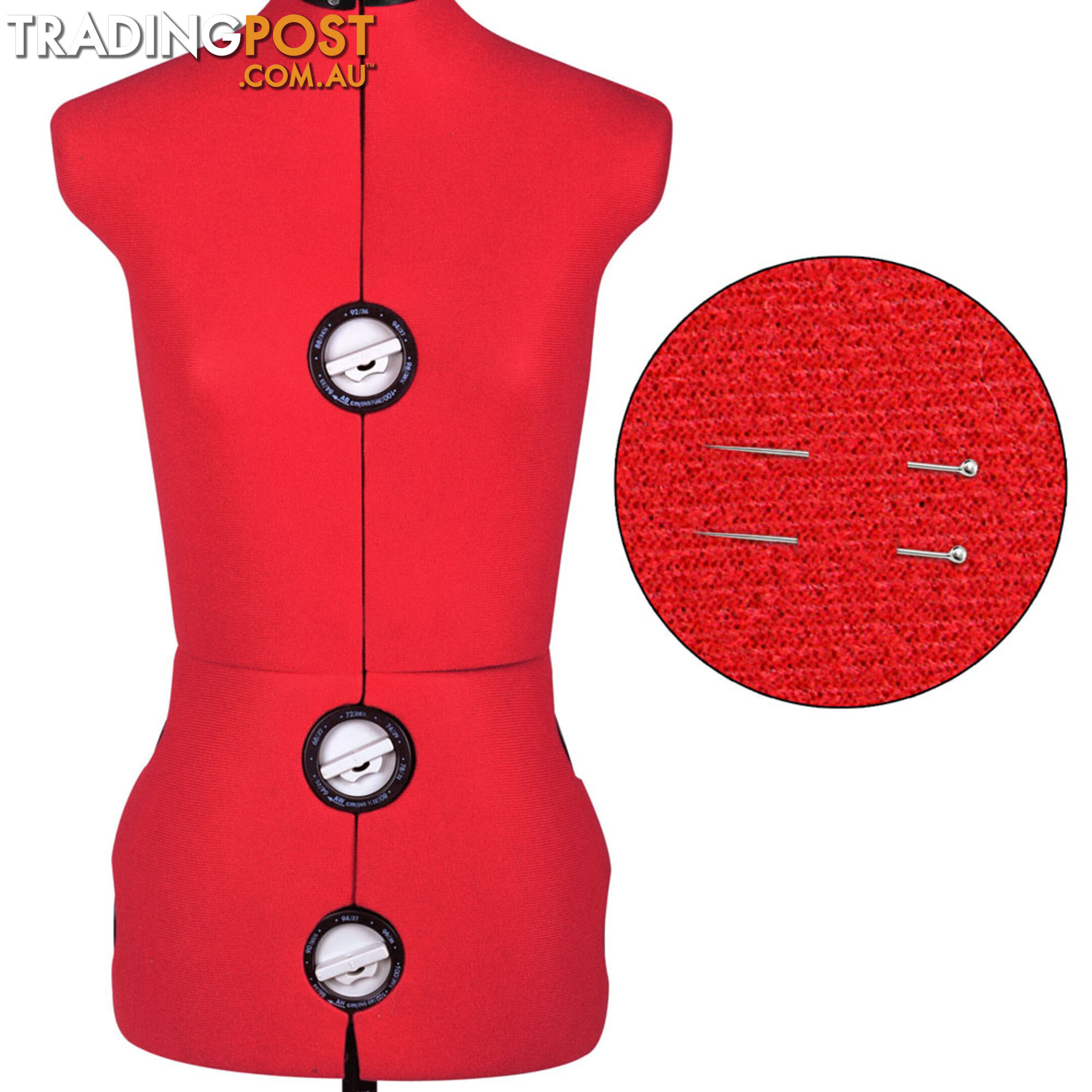 Size 8 - 14 Adjustable Dressmaking Female Mannequin Tailor Cloth Display Red