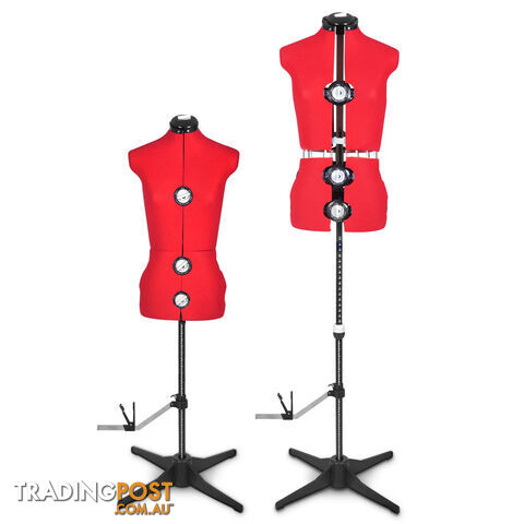 Size 8 - 14 Adjustable Dressmaking Female Mannequin Tailor Cloth Display Red