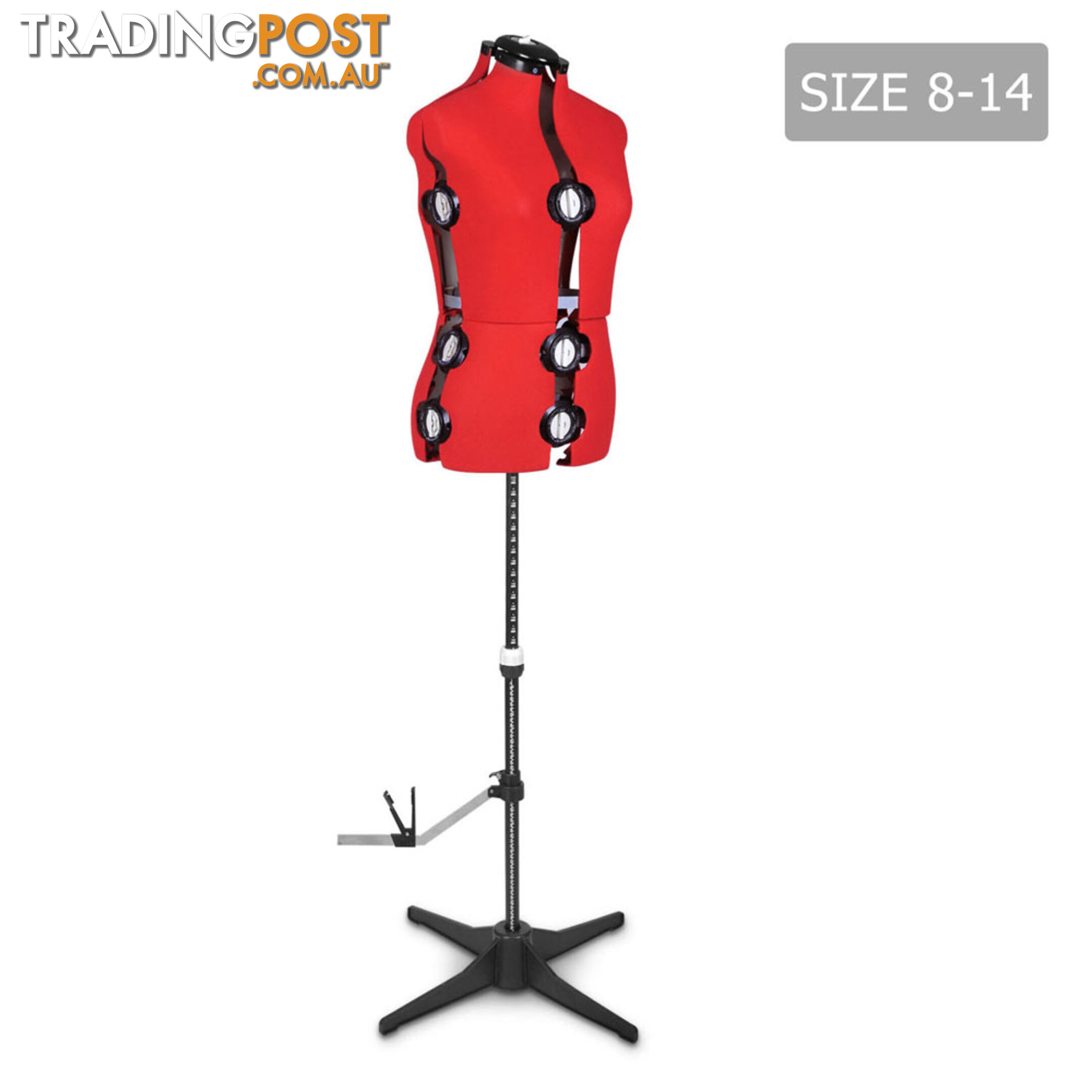 Size 8 - 14 Adjustable Dressmaking Female Mannequin Tailor Cloth Display Red