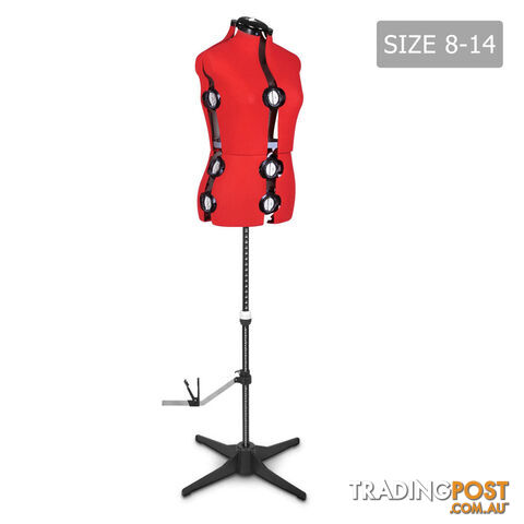 Size 8 - 14 Adjustable Dressmaking Female Mannequin Tailor Cloth Display Red