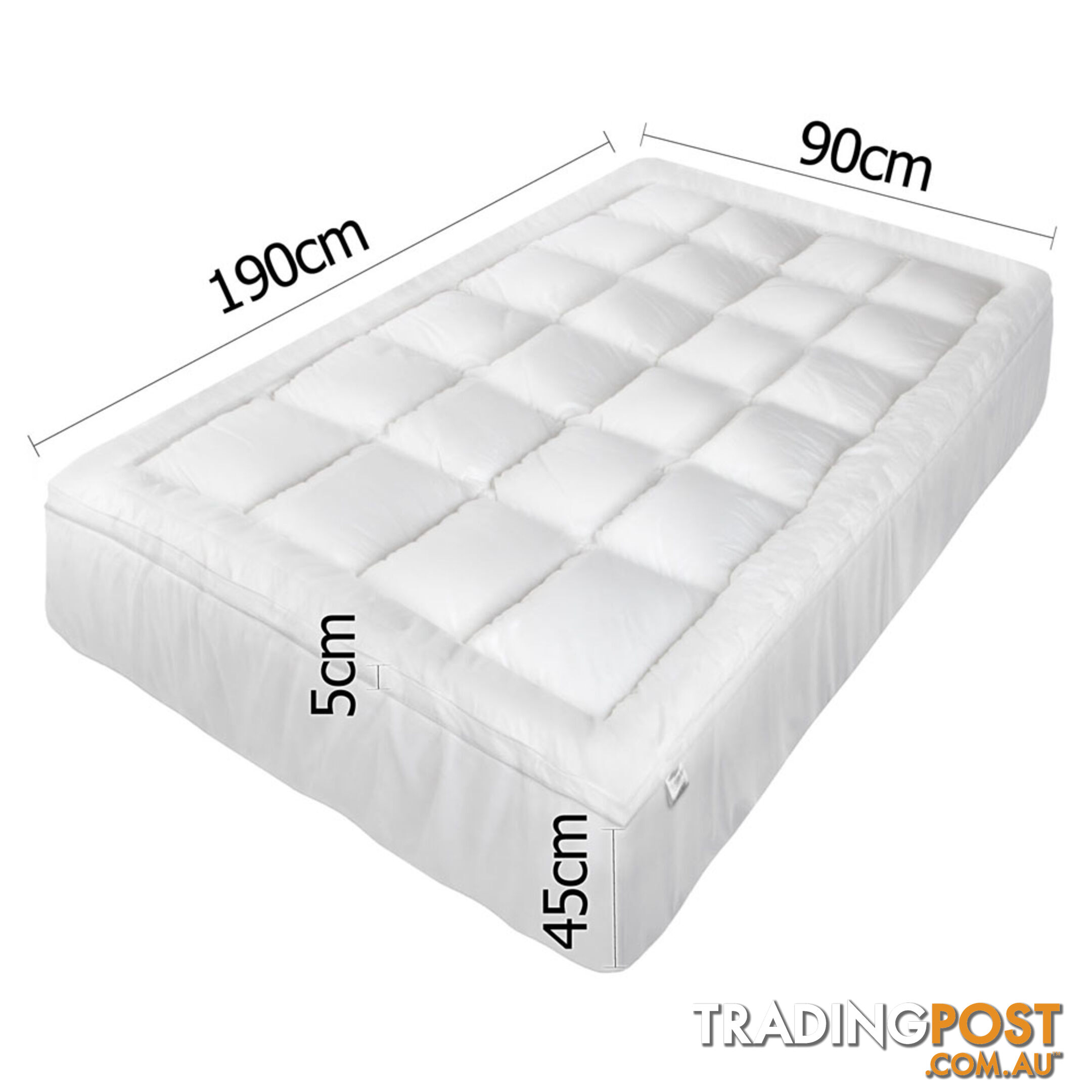 Luxury Mattress Topper Protector Pad Cover Pillowtop Memory Resistant Single