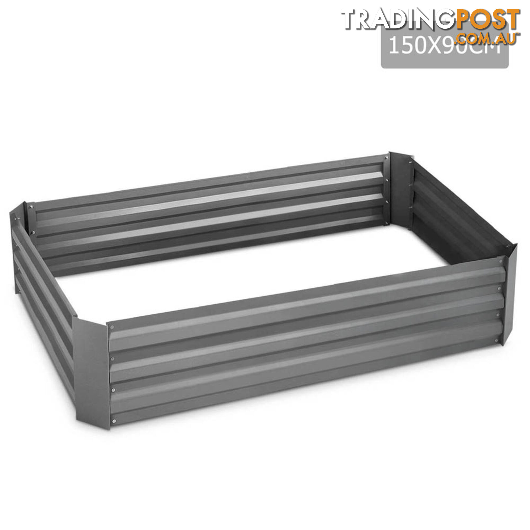 Raised Garden Bed Galvanised Steel 150x90x30cm Elevated Instant Planter Grey