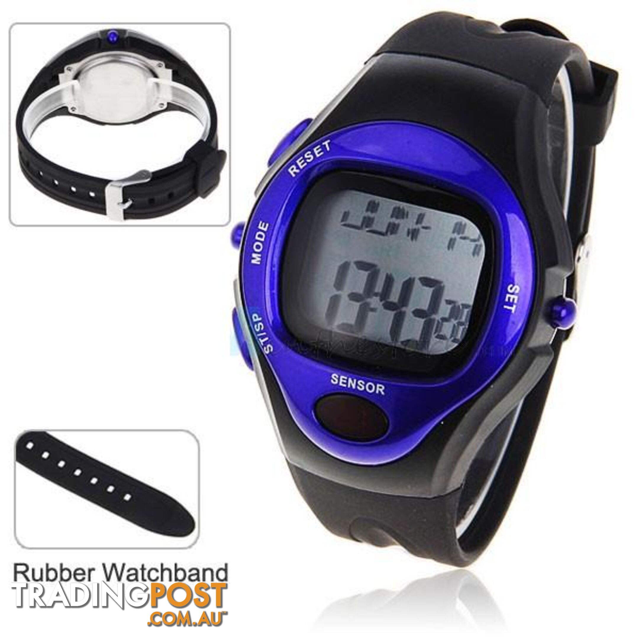 Exercise Pulse Heart Rate Monitor Calorie Counter Sports Watch Silver