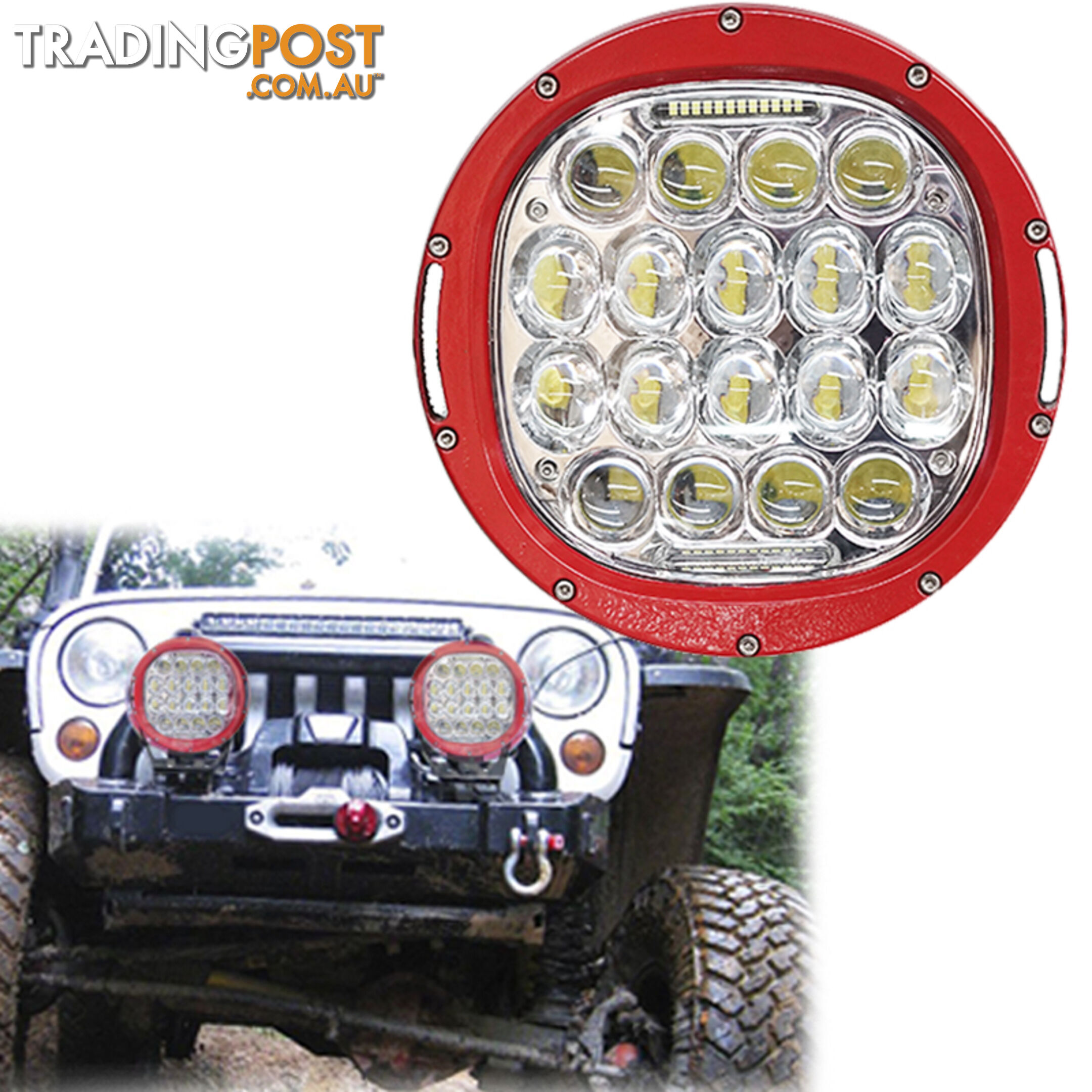 PAIR 185W CREE LED Driving Light Offroad Spotlights DRL Replace HID Bar 96W Red