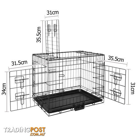 24 Inch Pet Portable Foldable Metal Cage Black