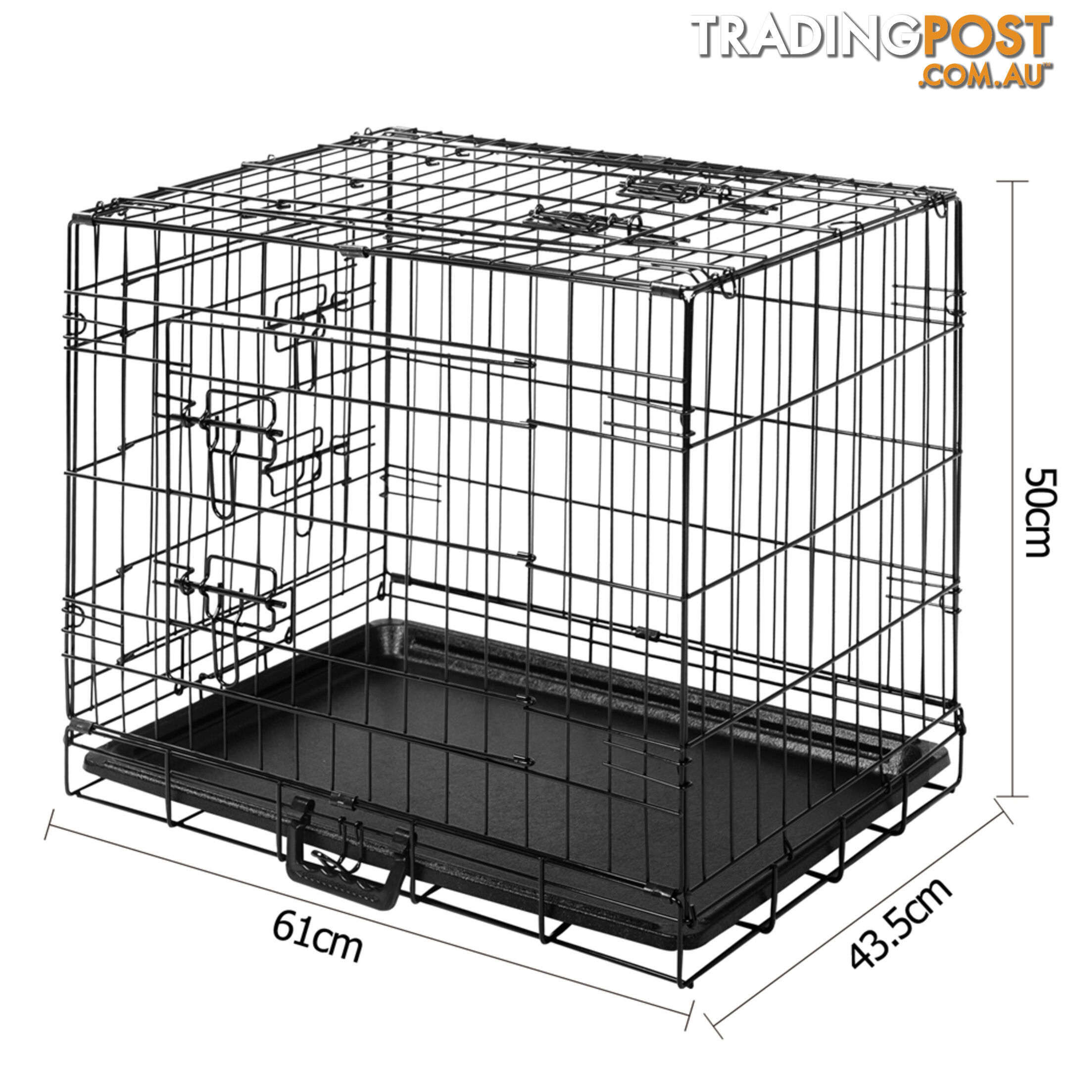 24 Inch Pet Portable Foldable Metal Cage Black