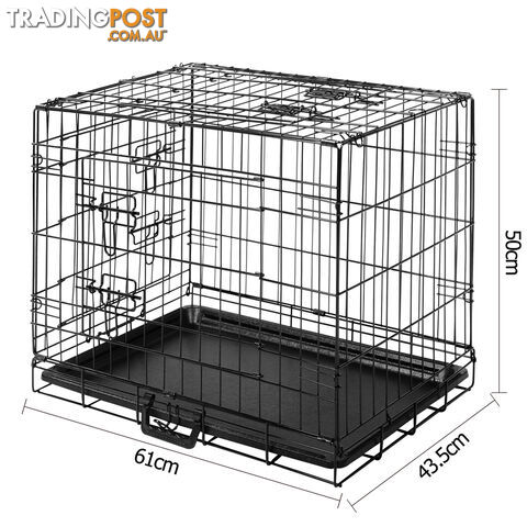 24 Inch Pet Portable Foldable Metal Cage Black