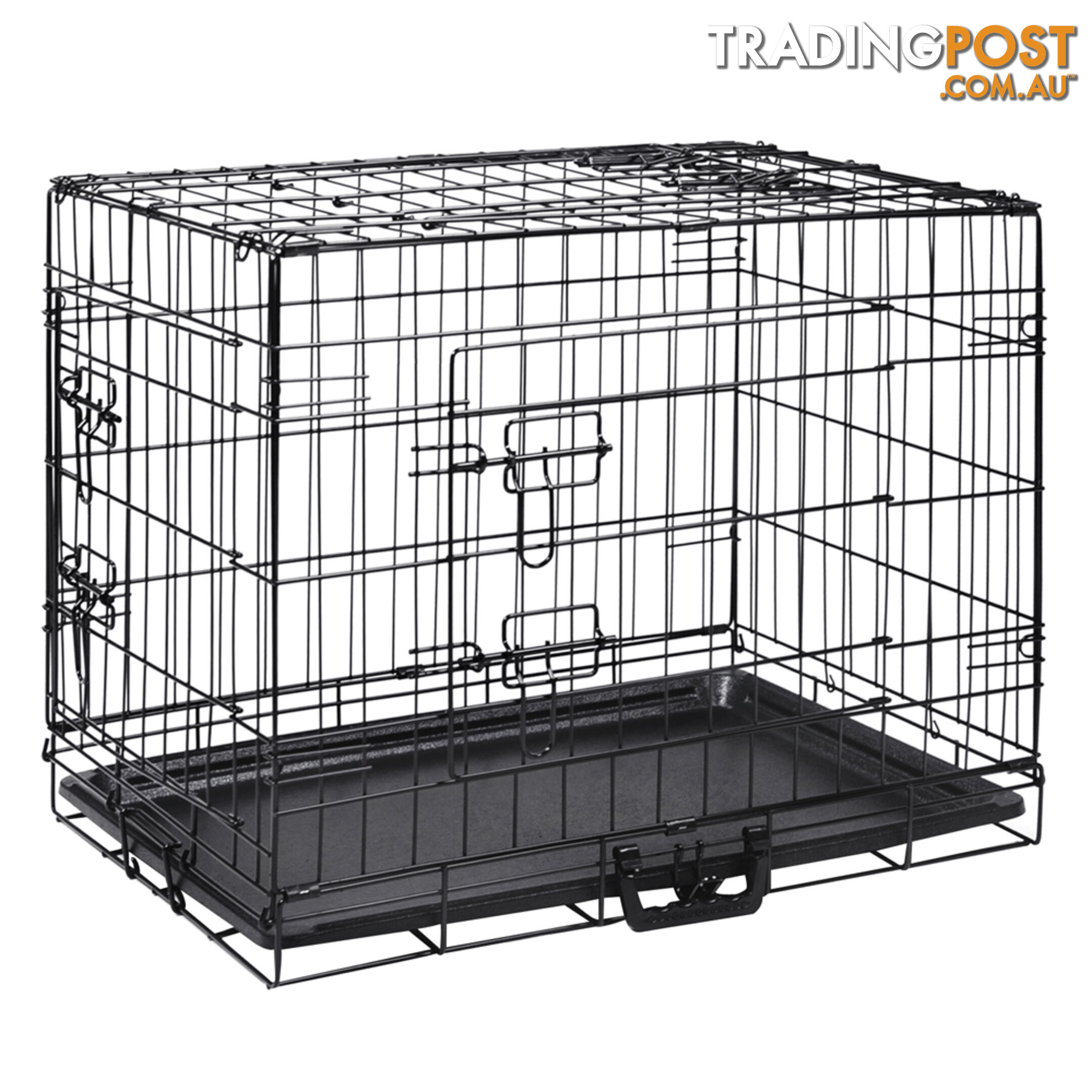 24 Inch Pet Portable Foldable Metal Cage Black