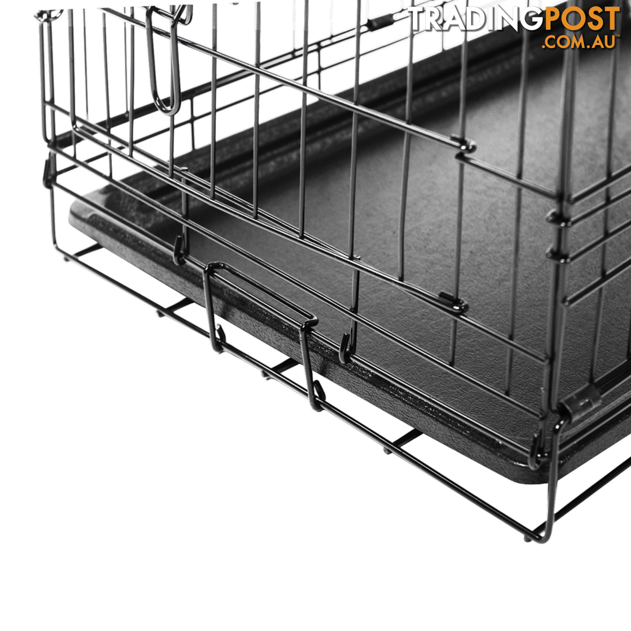 24 Inch Pet Portable Foldable Metal Cage Black