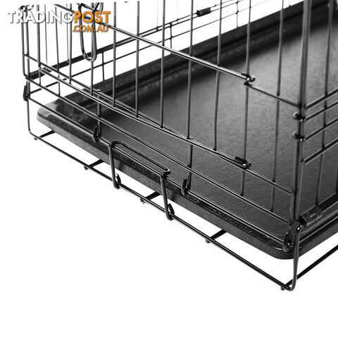 24 Inch Pet Portable Foldable Metal Cage Black