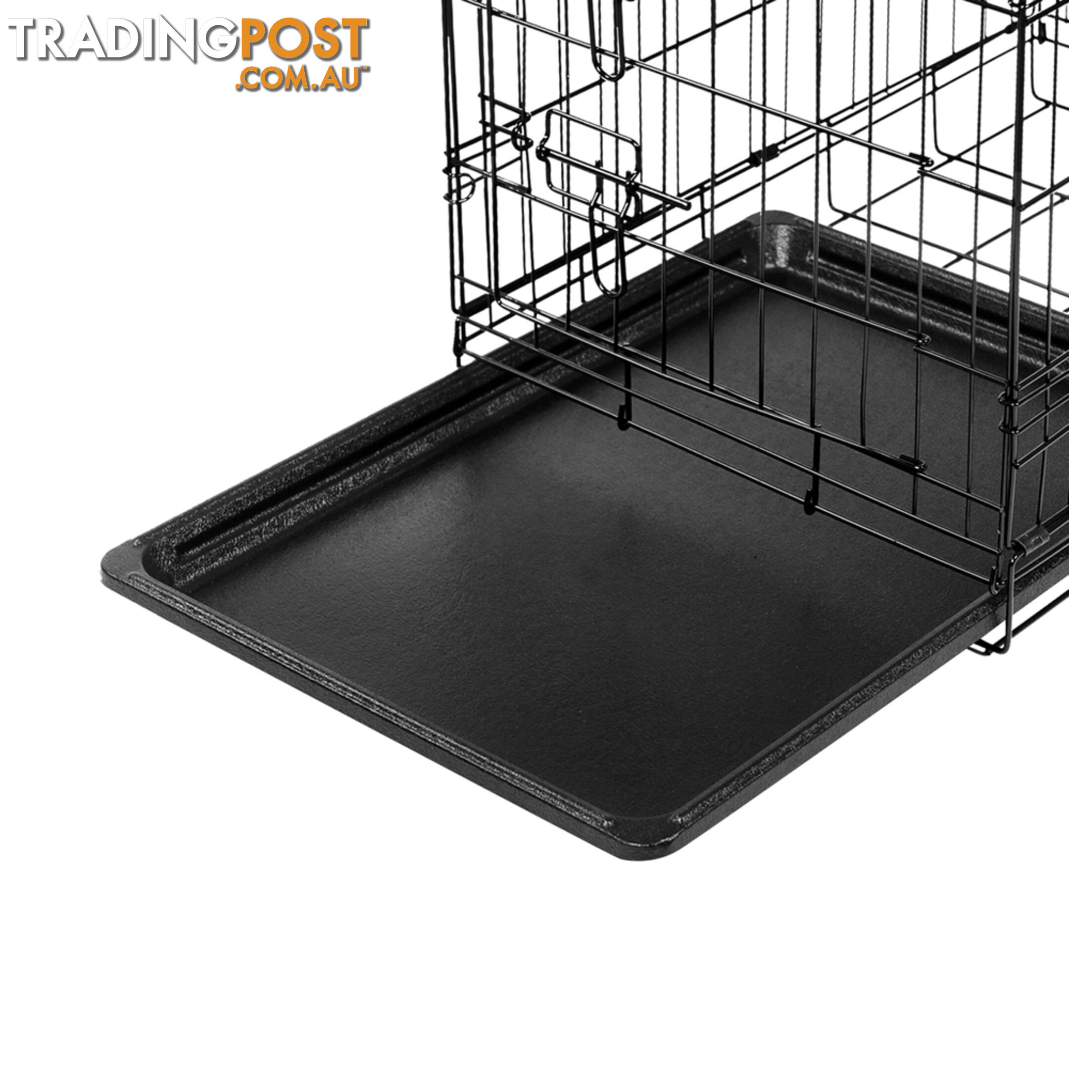 24 Inch Pet Portable Foldable Metal Cage Black