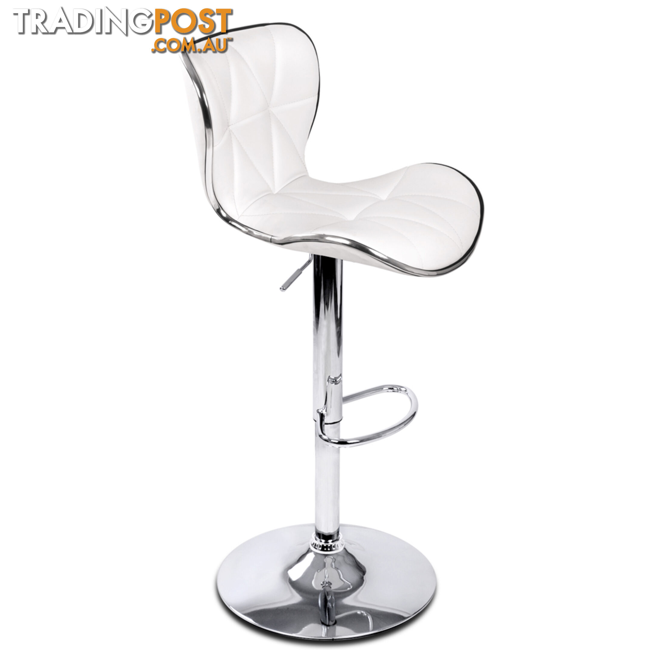 2 x PU Leather Kitchen Bar Stool White