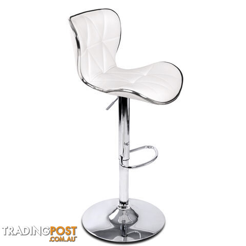 2 x PU Leather Kitchen Bar Stool White