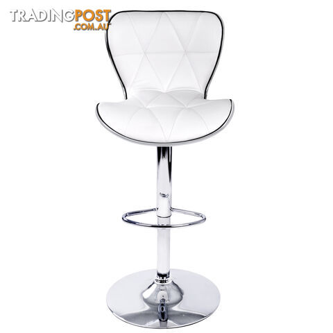 2 x PU Leather Kitchen Bar Stool White