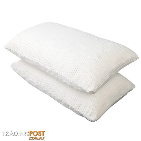 2 x Luxury Memory Foam Pillows High Density Visco Elastic 19cm Thick
