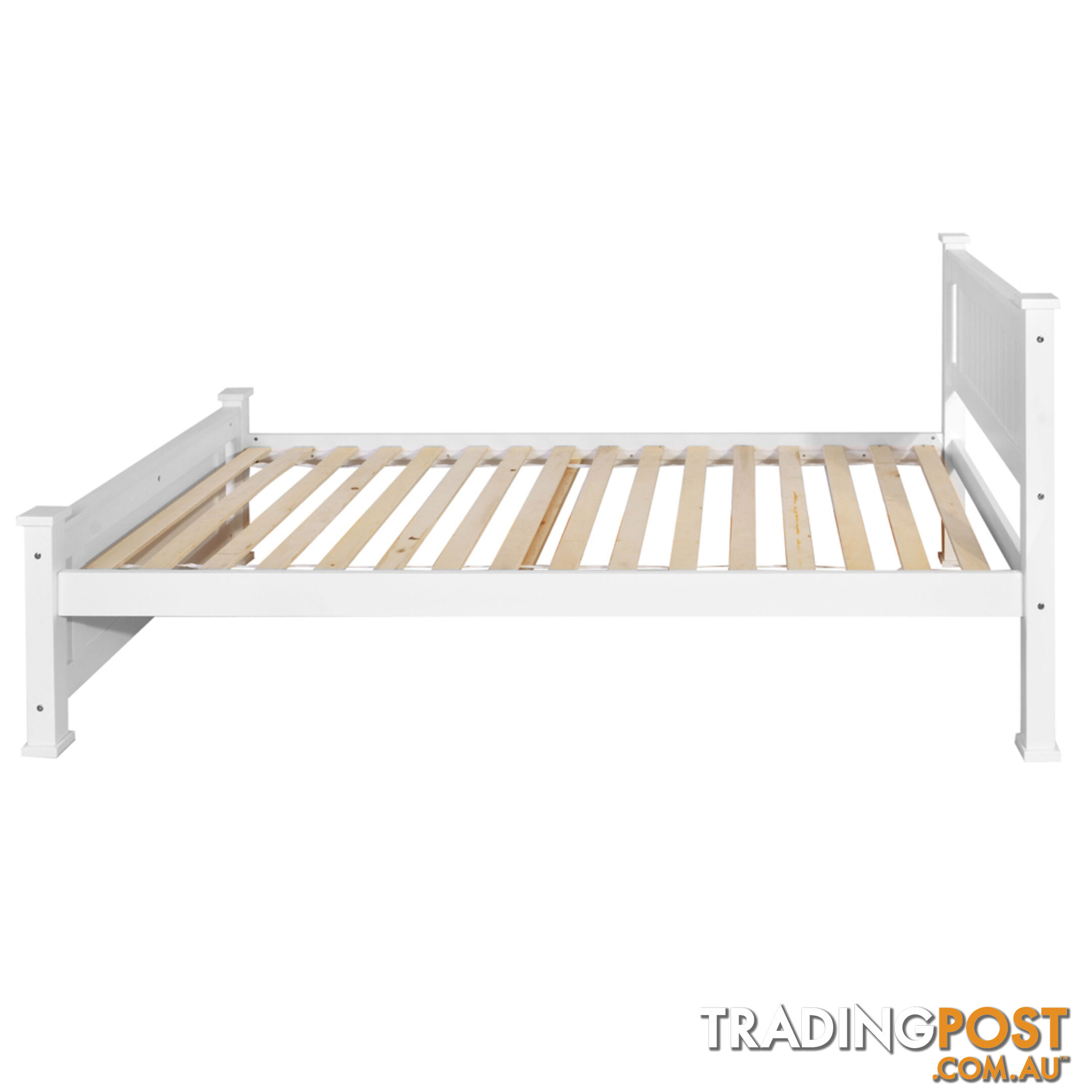 Wooden Bed Frame Pine Wood King Single White